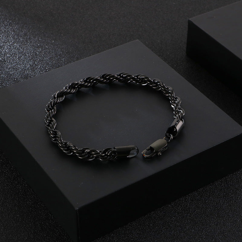 Titanium Braided Twisted Rope Bracelet