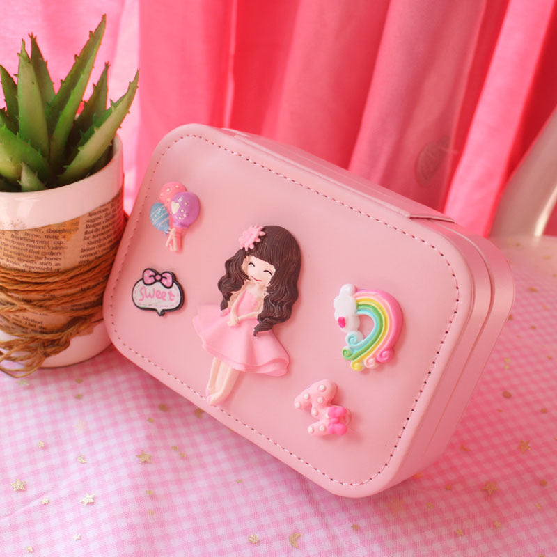 Cartoon Children Portable Jewelry Flannel Jewelry Box