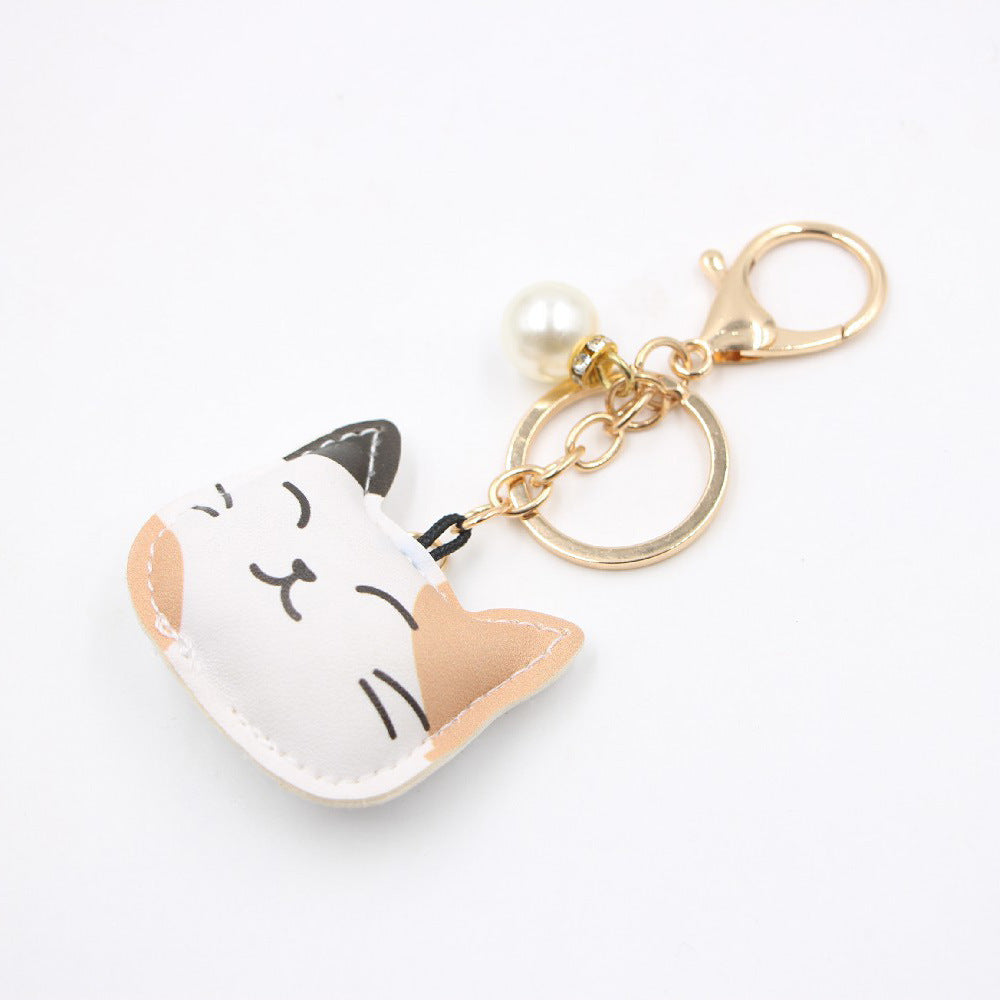 Cotton-filled Three-dimensional Kitten Cat Bag Girls' Keychain Pendant