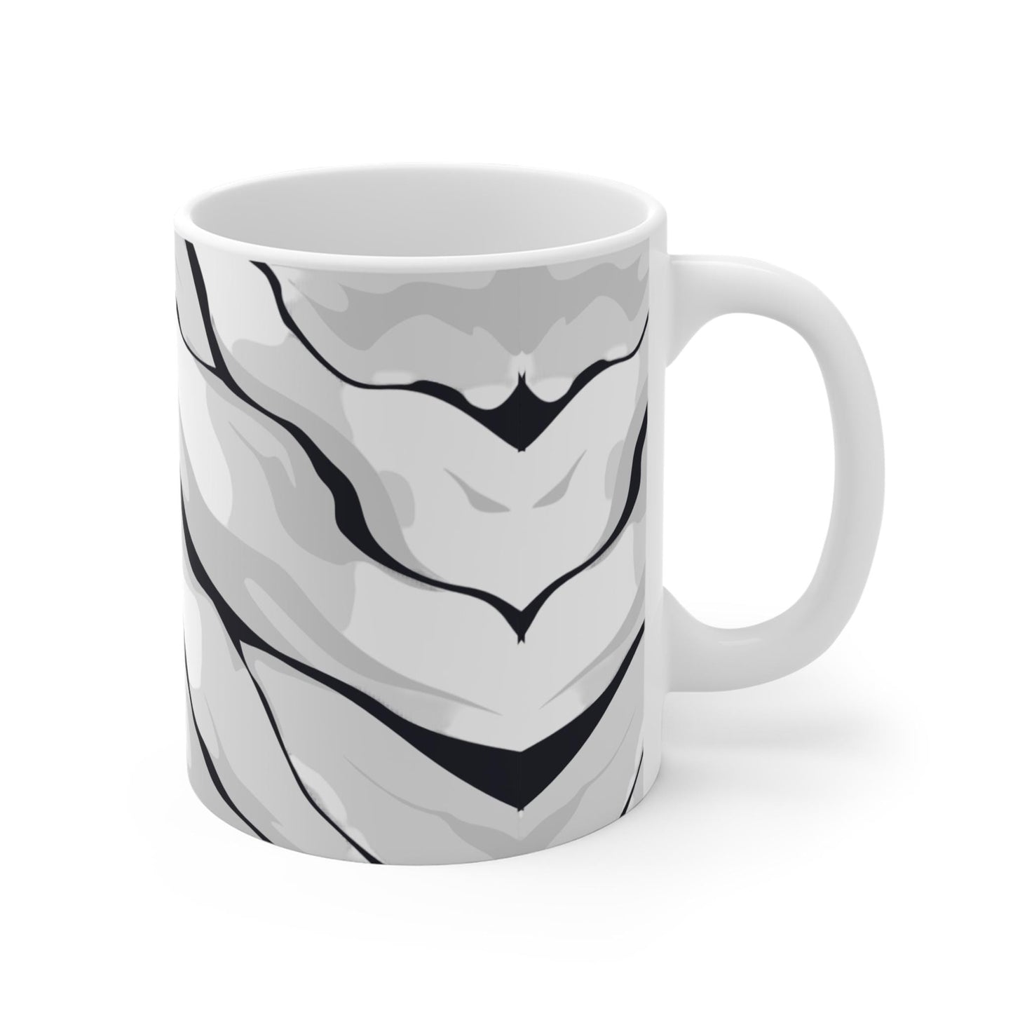 Abstract Marble Wave Mug | Black White Stone Pattern Ceramic Mug