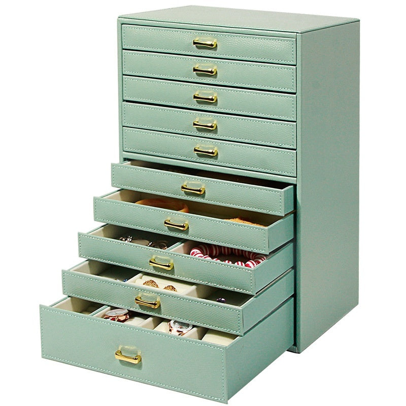 Jewelry Box European-style Large Capacity Princess Jewelry Storage Box Korean Jewelry Casket Jewel Box Wooden Recycled Leather Watch