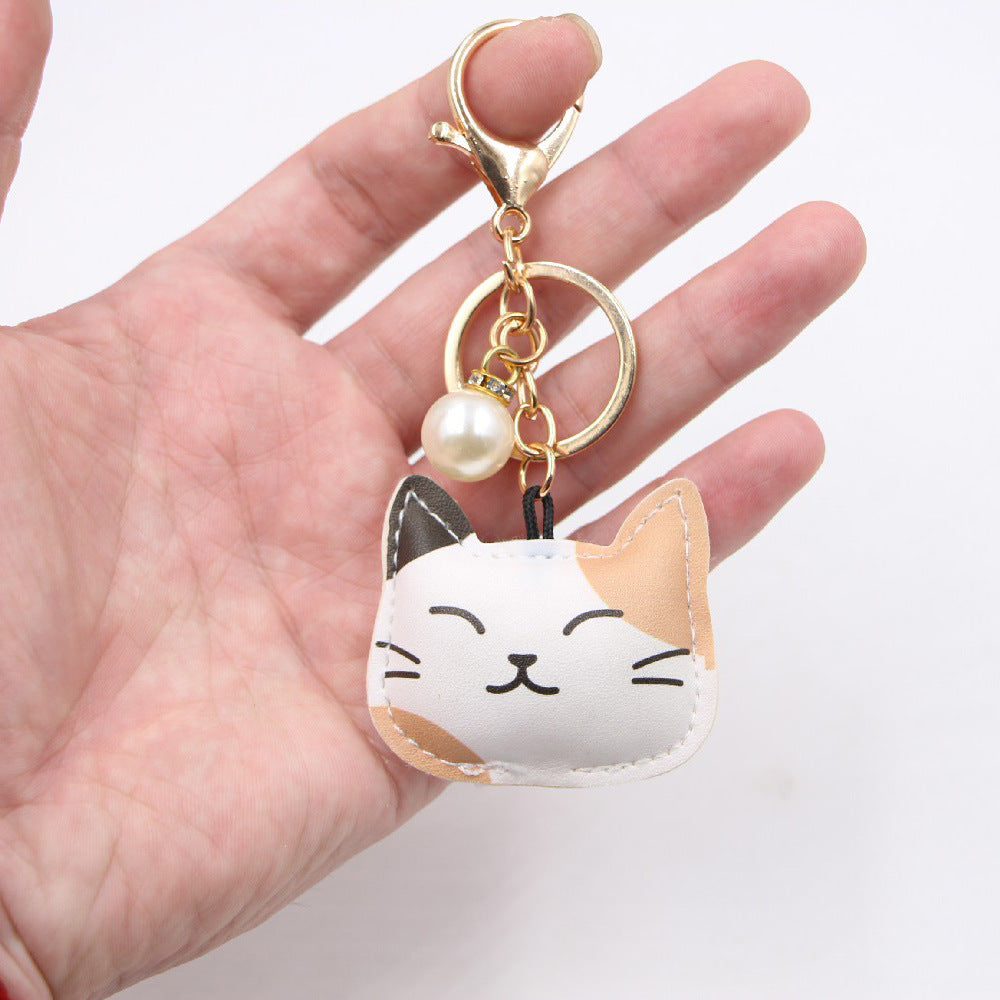 Cotton-filled Three-dimensional Kitten Cat Bag Girls' Keychain Pendant