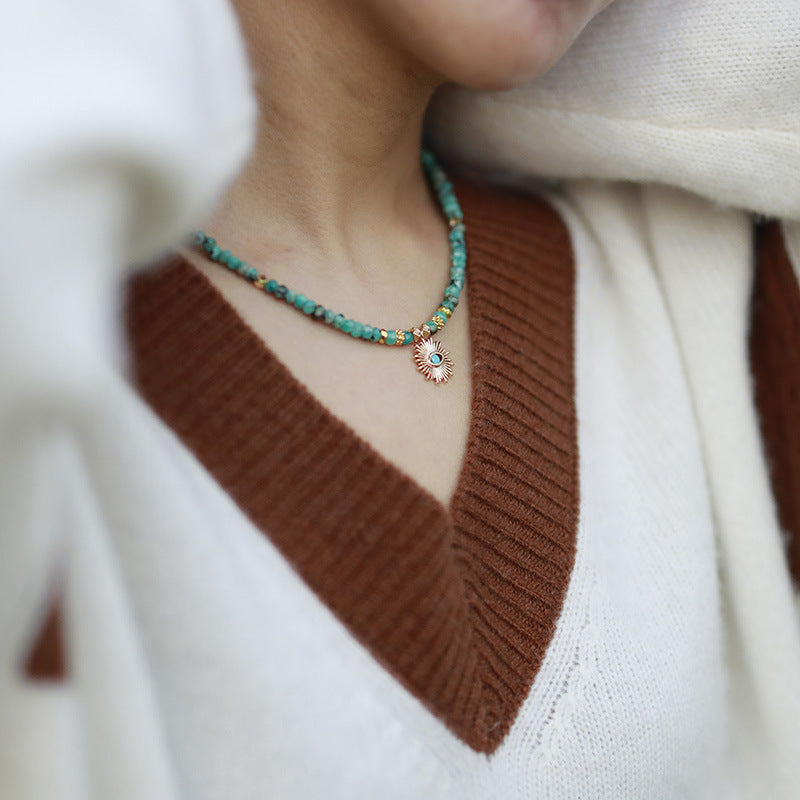 Natural Stone, Jade, Teardrop Necklace