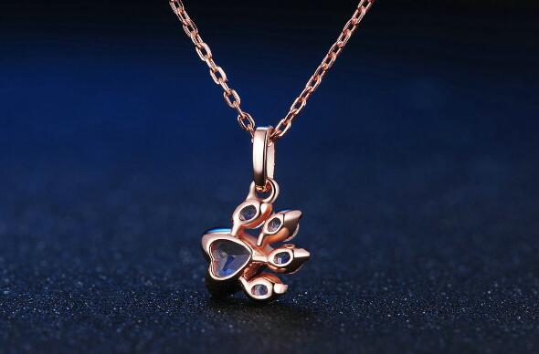 Pure silver, rose gold plated,  heart-shaped pendant