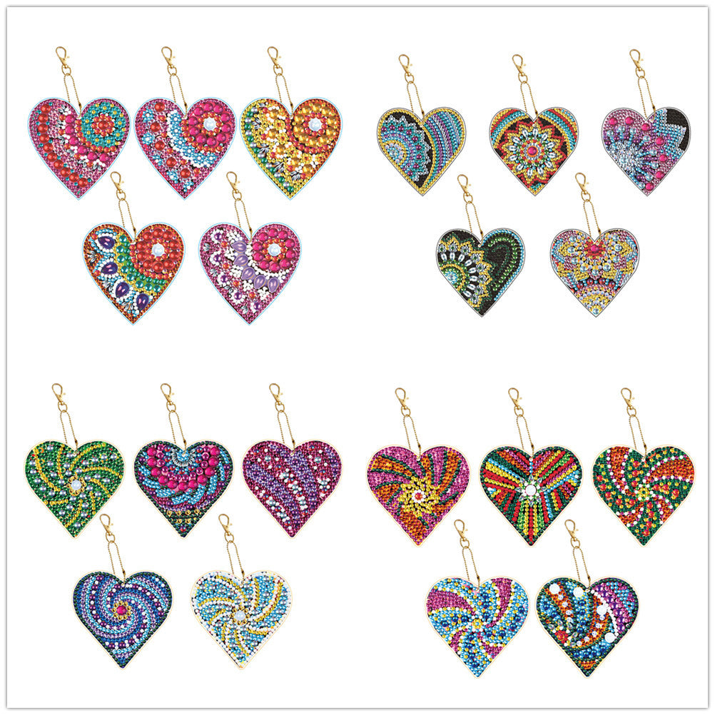 5D Diamond Painting Keychain Double-sided Special-shaped Diamond
