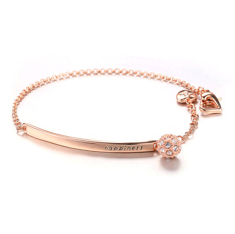 Elegant Bracelet -  Rose Gold Plated,  Bracelet Sister Chain with Jewelry
