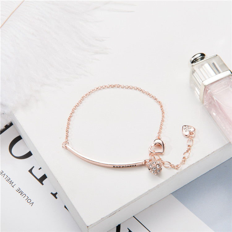 Elegant Bracelet -  Rose Gold Plated,  Bracelet Sister Chain with Jewelry