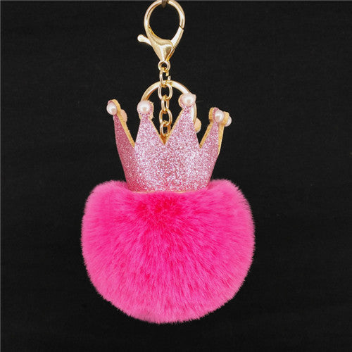 Fur Ball Keychain Pendant Artificial Leather Fur Bags