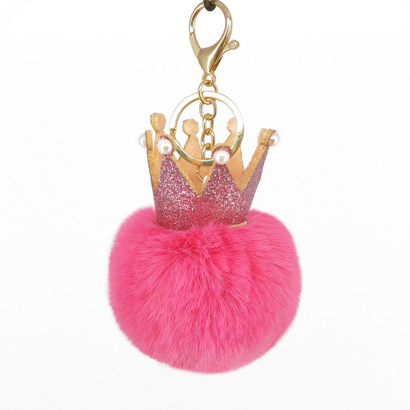 Fur Ball Keychain Pendant Artificial Leather Fur Bags