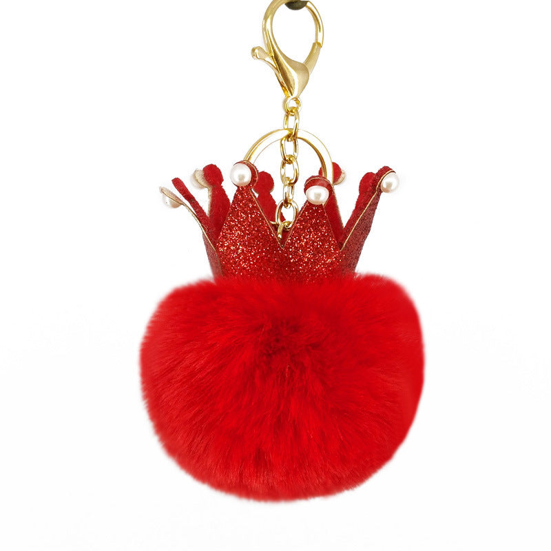 Fur Ball Keychain Pendant Artificial Leather Fur Bags