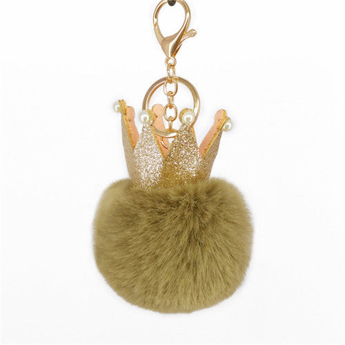 Fur Ball Keychain Pendant Artificial Leather Fur Bags