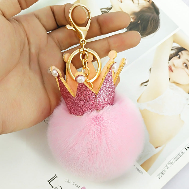 Fur Ball Keychain Pendant Artificial Leather Fur Bags