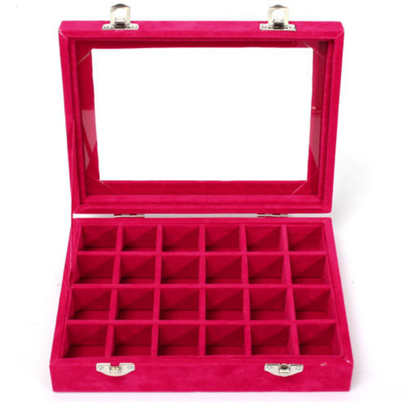 Jewelry Box Jewelry Box Ring Box Earrings Display Storage Double Lock Silver Buckle