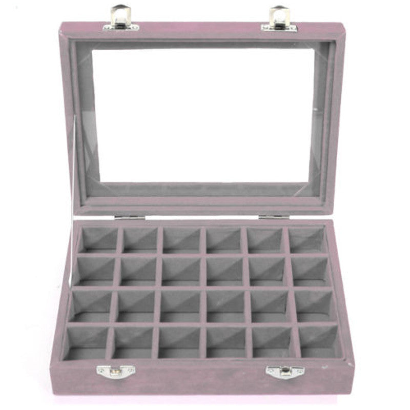 Jewelry Box Jewelry Box Ring Box Earrings Display Storage Double Lock Silver Buckle
