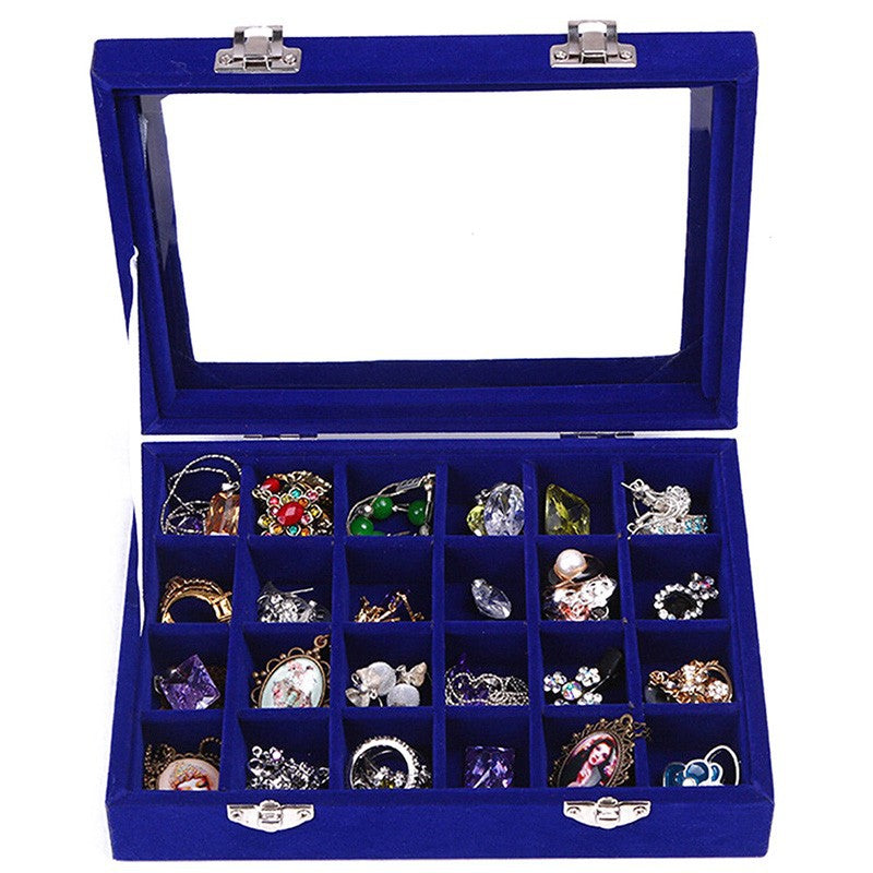 Jewelry Box Jewelry Box Ring Box Earrings Display Storage Double Lock Silver Buckle