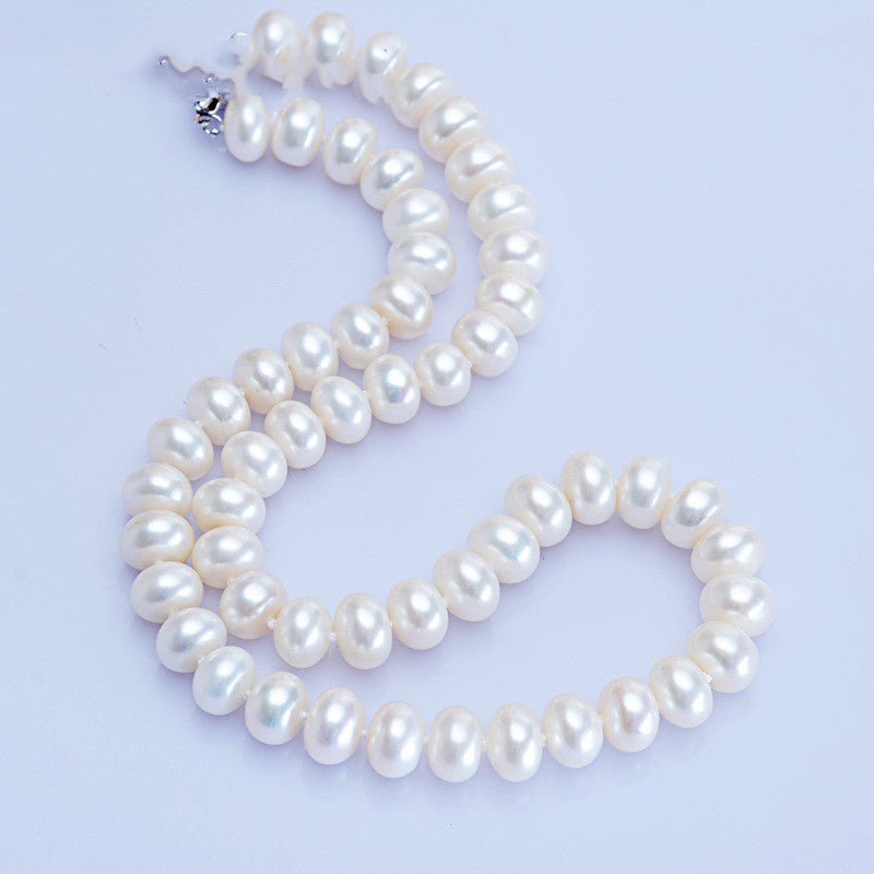 Simply Luxurious Freshwater 10-11mm Pearl Necklace with Ball Button