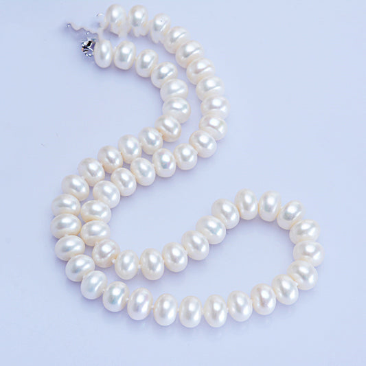 Simply Luxurious Freshwater 10-11mm Pearl Necklace with Ball Button
