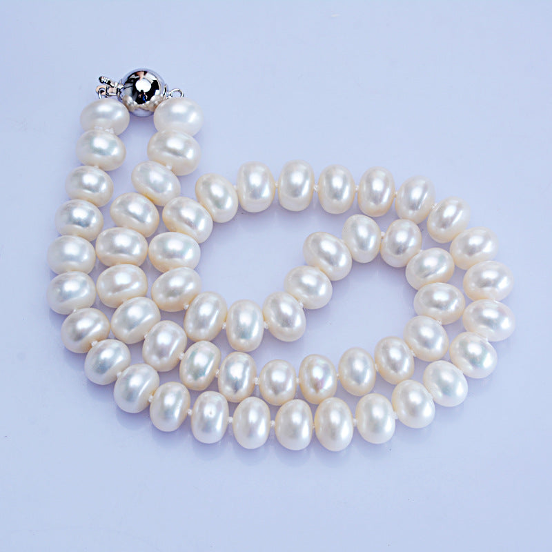 Simply Luxurious Freshwater 10-11mm Pearl Necklace with Ball Button