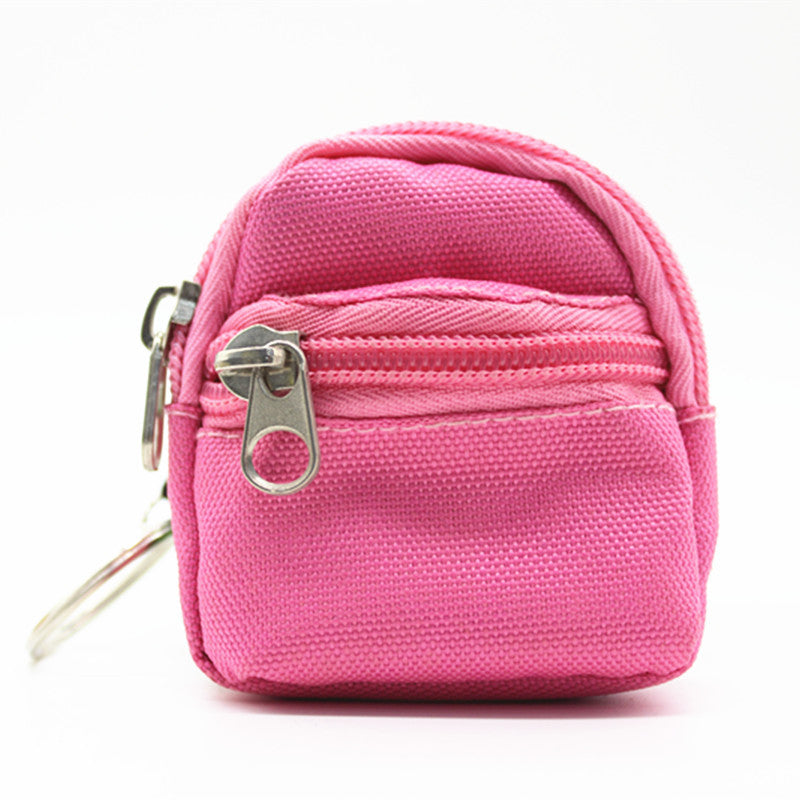 Shoulder Zipper Small Coin Purse Key Chain Mini Backpack Pendant Ouhan Small School Bag Key Ring Wholesale Factory