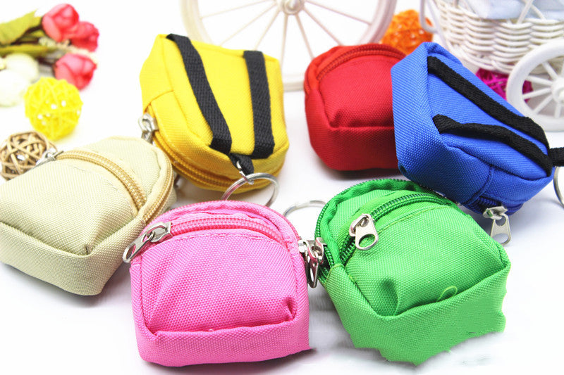 Shoulder Zipper Small Coin Purse Key Chain Mini Backpack Pendant Ouhan Small School Bag Key Ring Wholesale Factory