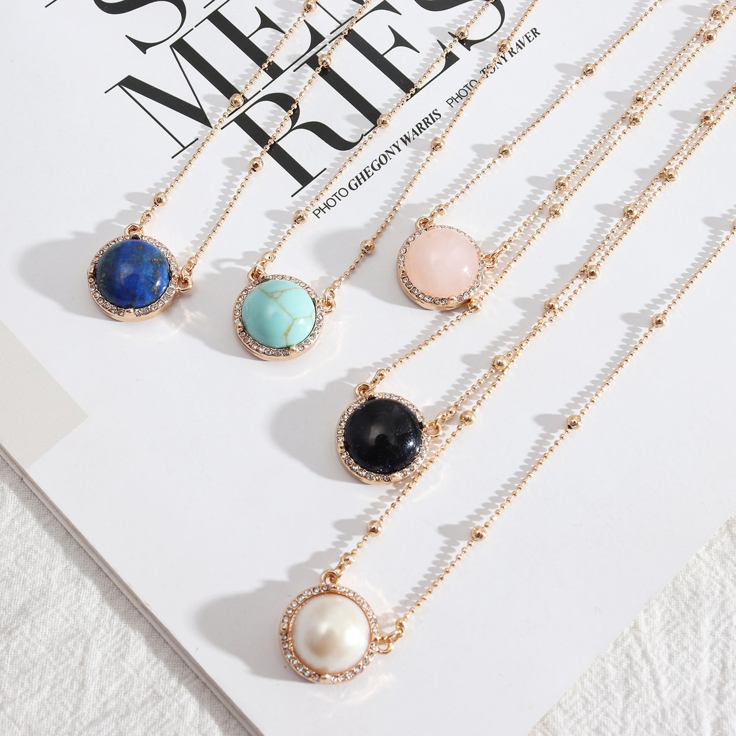 Elegant Pendant with Natural Stone