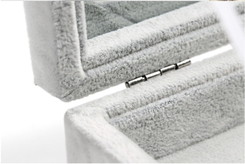 Covered ice velvet jewelry box dustproof jewelry box glass cover mixed jewelry display box