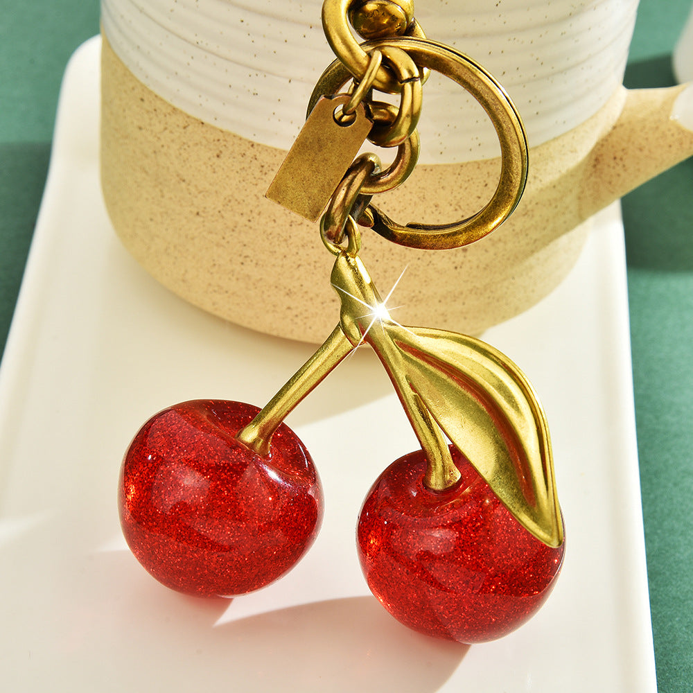 Cherry Keychain Handbag Pendant Women's Bag Ornament