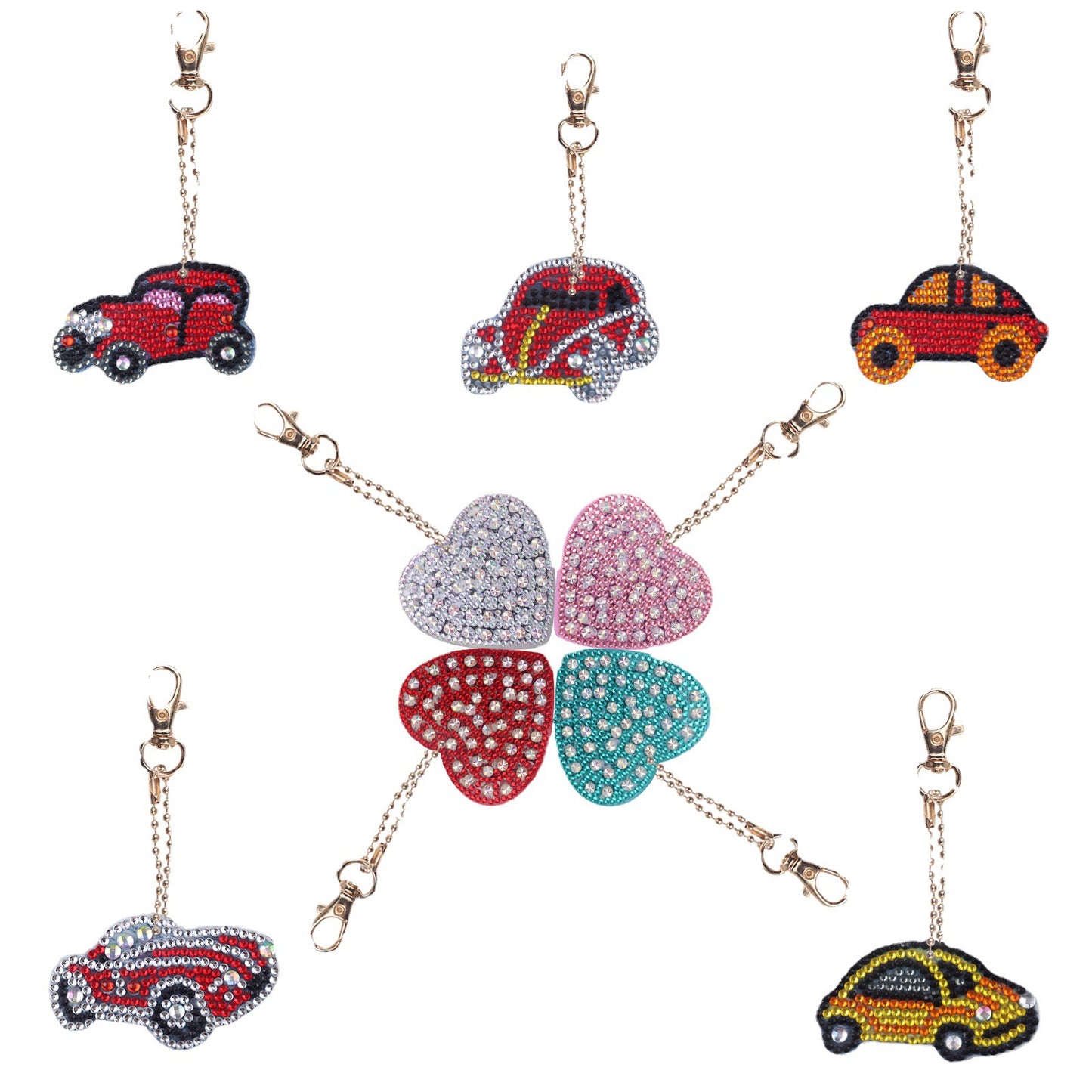 Creative DIY Cartoon Masonry Painting Keychain Pendant