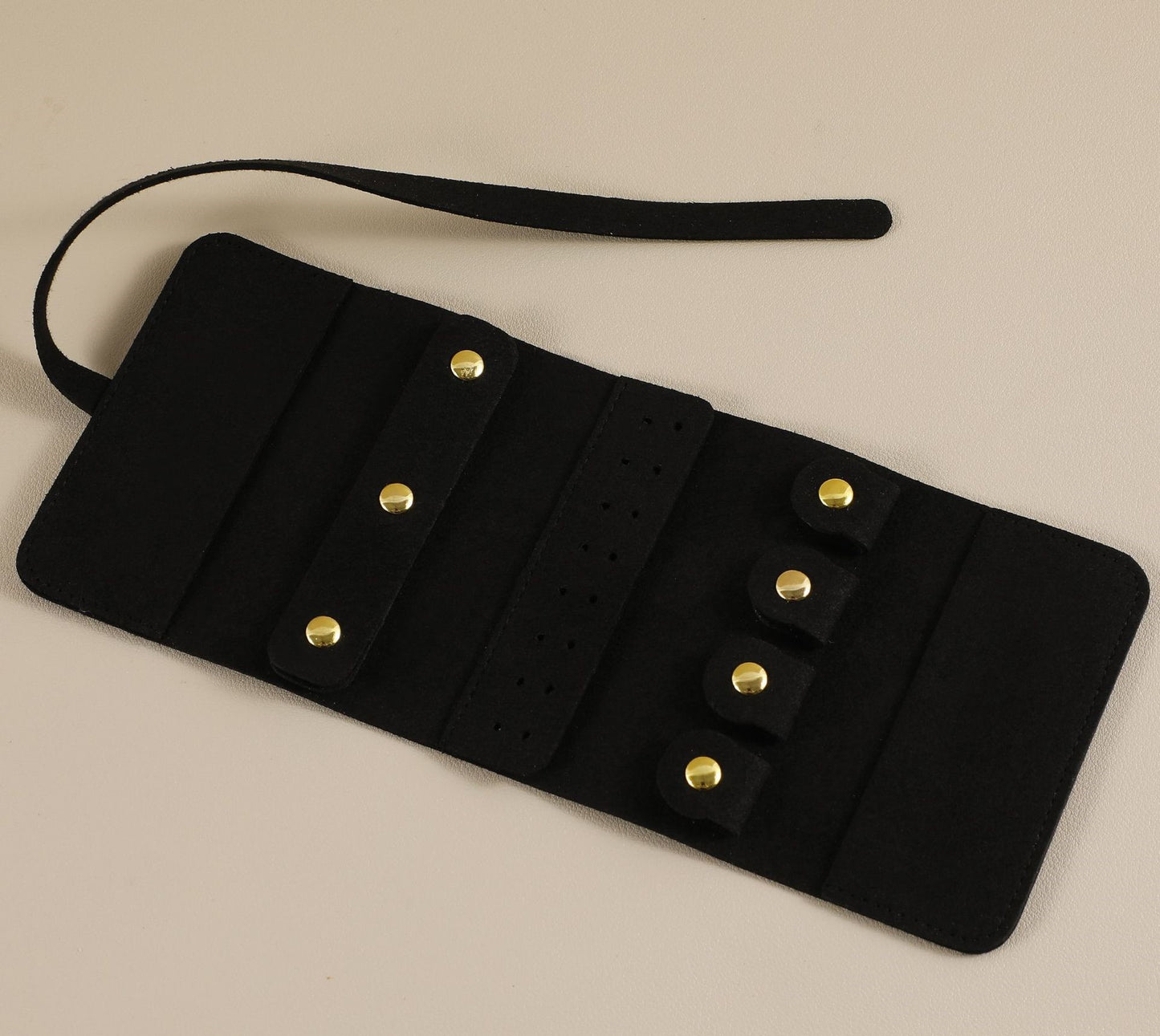 Travel Jewelry Organizer Roll - Premium Faux Leather Lined Storage Case for Necklaces, Earrings & Rings, Tangle-Free Portable Jewelry Holder for Women, Compact Travel Case (Small/Large, 5 Colors)