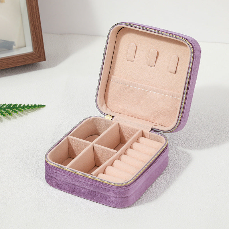 Portable Velvet Jewelry Storage Box