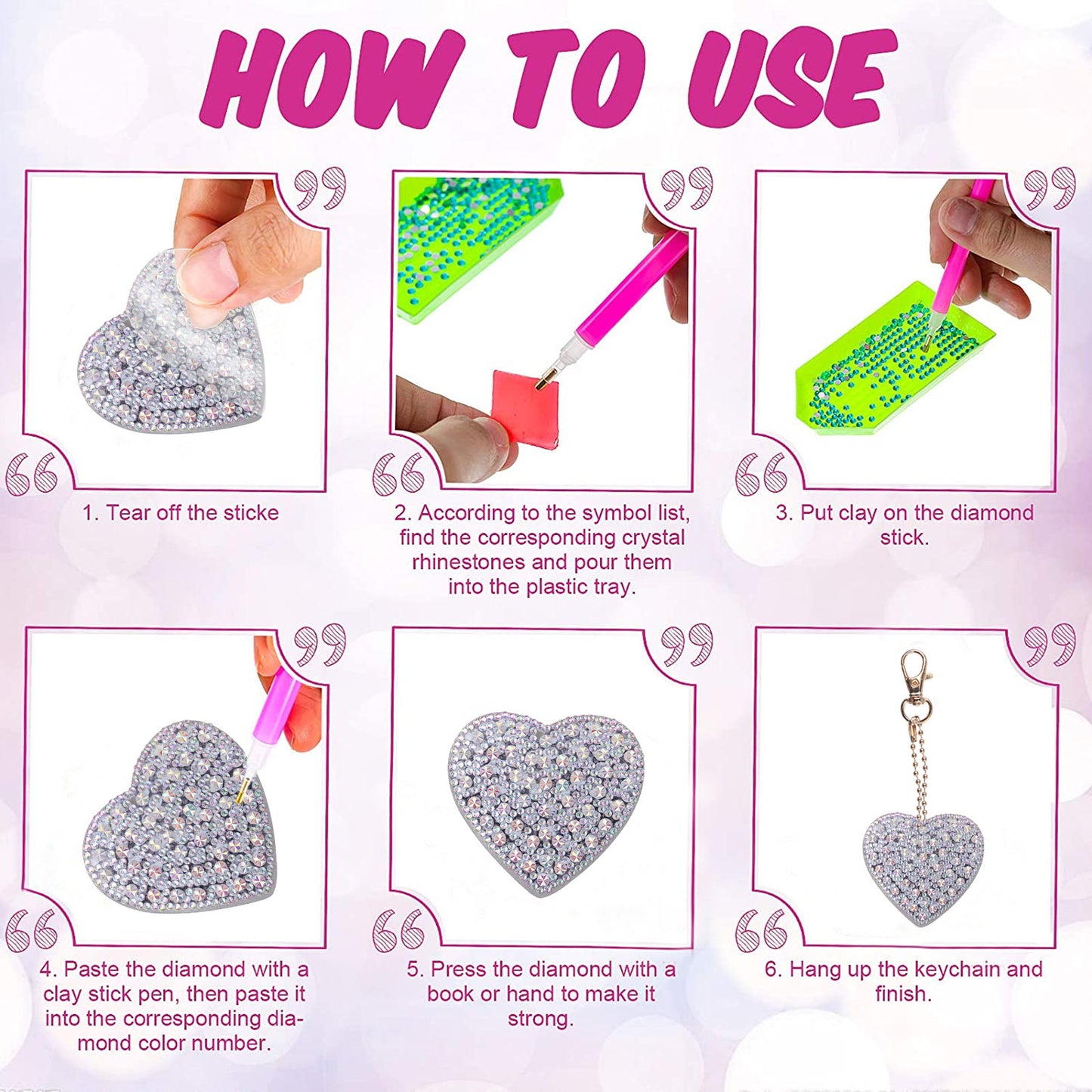 Creative DIY Cartoon Masonry Painting Keychain Pendant