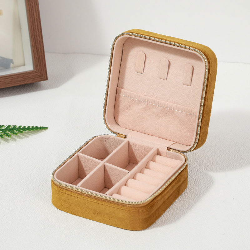 Portable Velvet Jewelry Storage Box