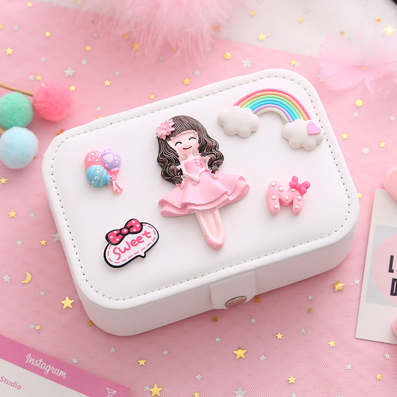 Cartoon Children Portable Jewelry Flannel Jewelry Box