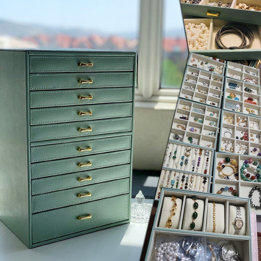 Jewelry Box European-style Large Capacity Princess Jewelry Storage Box Korean Jewelry Casket Jewel Box Wooden Recycled Leather Watch