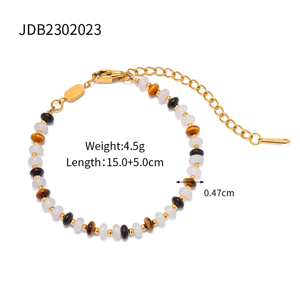 Women's Natural Stone 1 Stainless Steel Bracelet Jewelry