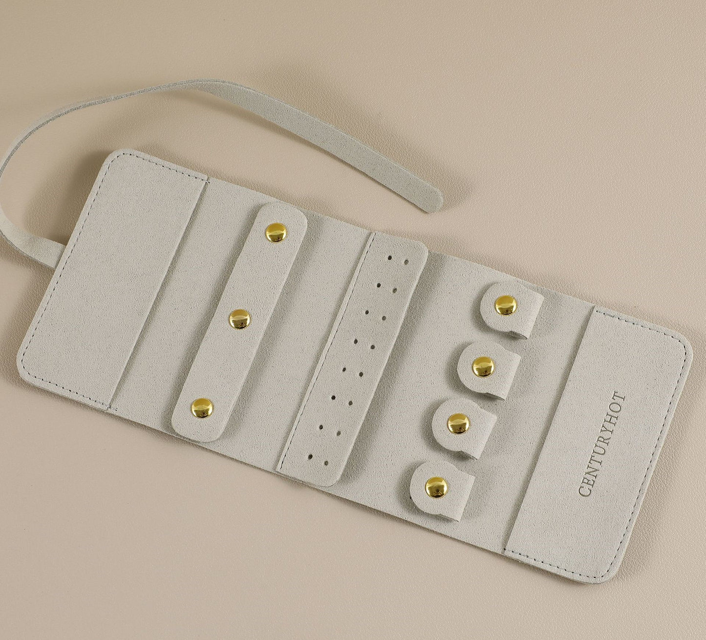 Travel Jewelry Organizer Roll - Premium Faux Leather Lined Storage Case for Necklaces, Earrings & Rings, Tangle-Free Portable Jewelry Holder for Women, Compact Travel Case (Small/Large, 5 Colors)