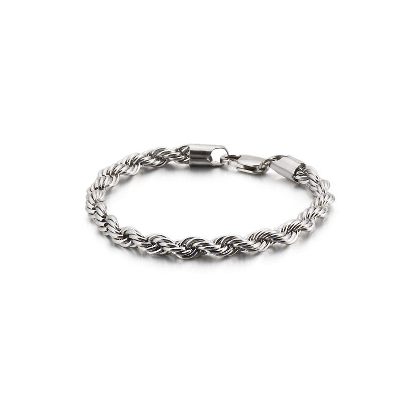 Titanium Braided Twisted Rope Bracelet