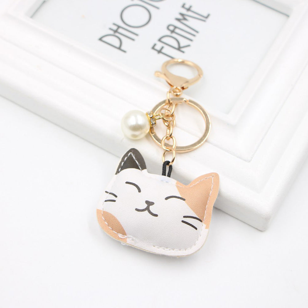 Cotton-filled Three-dimensional Kitten Cat Bag Girls' Keychain Pendant