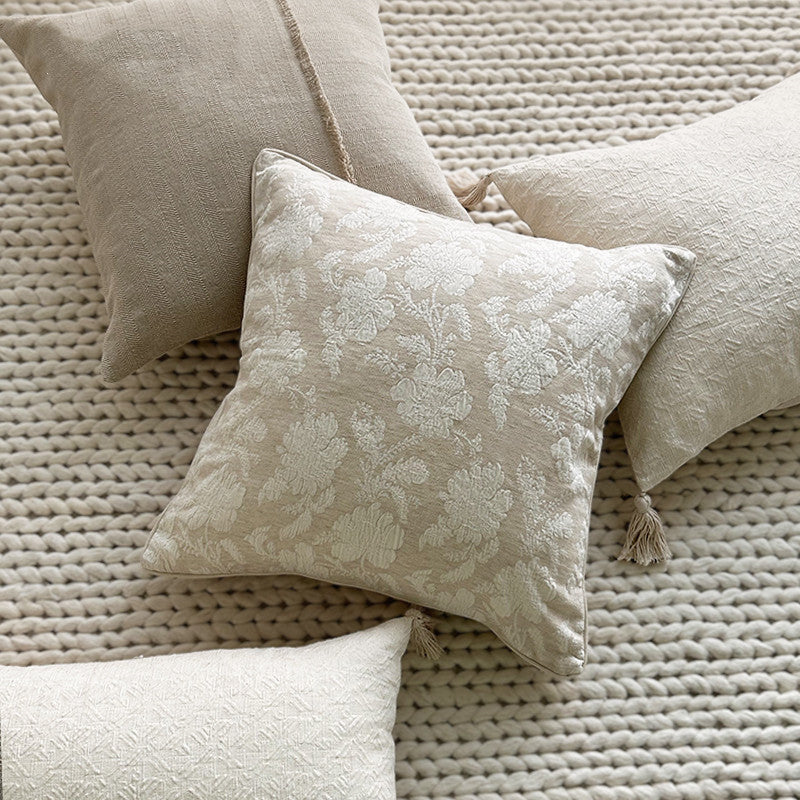 Peony Cotton And Linen Throw Pillow