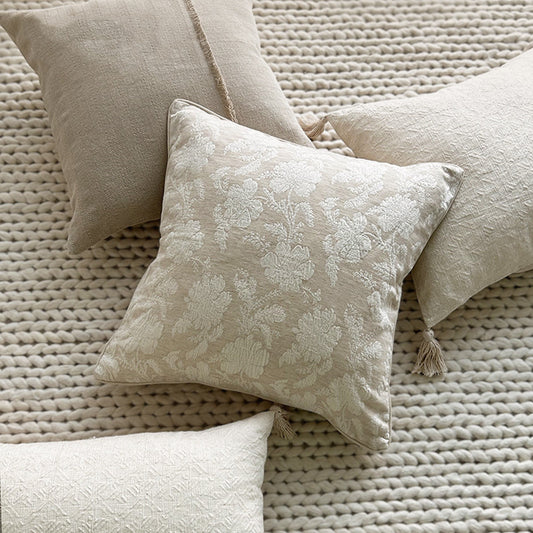Peony Cotton And Linen Throw Pillow