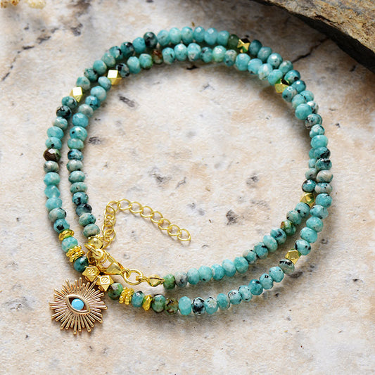 Natural Stone, Jade, Teardrop Necklace