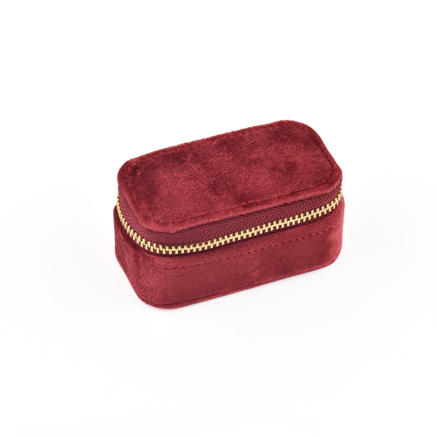Travel Jewelry Box - Velvet Jewelry Storage Organizer - Mini Travel Jewelry Storage Case with Zipper for Rings, Earrings & Small Jewelry, Portable Ring Organizer for Engagement, Wedding, Gift (Multiple Colors)