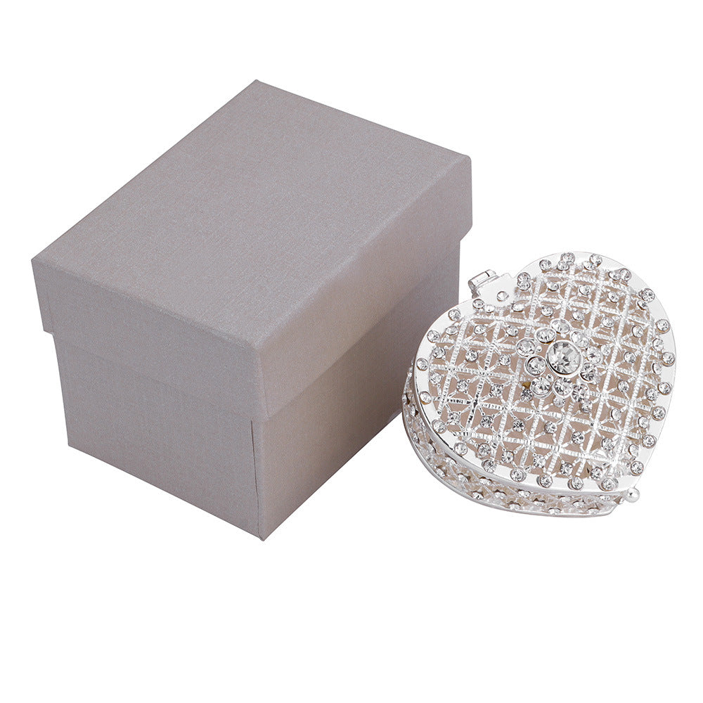 Metal Craft Jewelry Box Heart-shaped Jewelry Box Gold-plated Ornaments