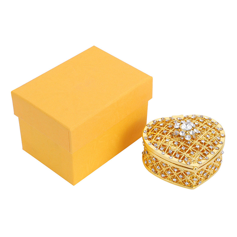 Metal Craft Jewelry Box Heart-shaped Jewelry Box Gold-plated Ornaments