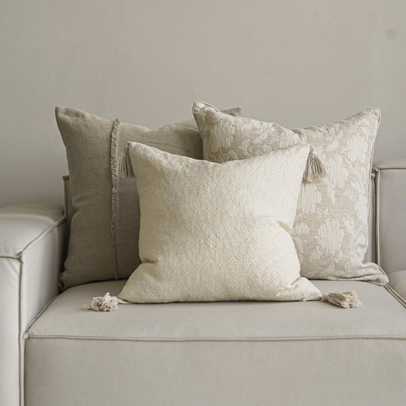 Peony Cotton And Linen Throw Pillow