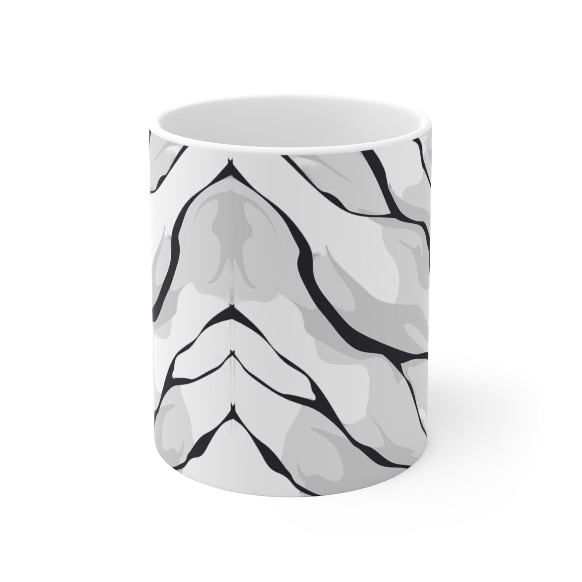Abstract Marble Wave Mug | Black White Stone Pattern Ceramic Mug