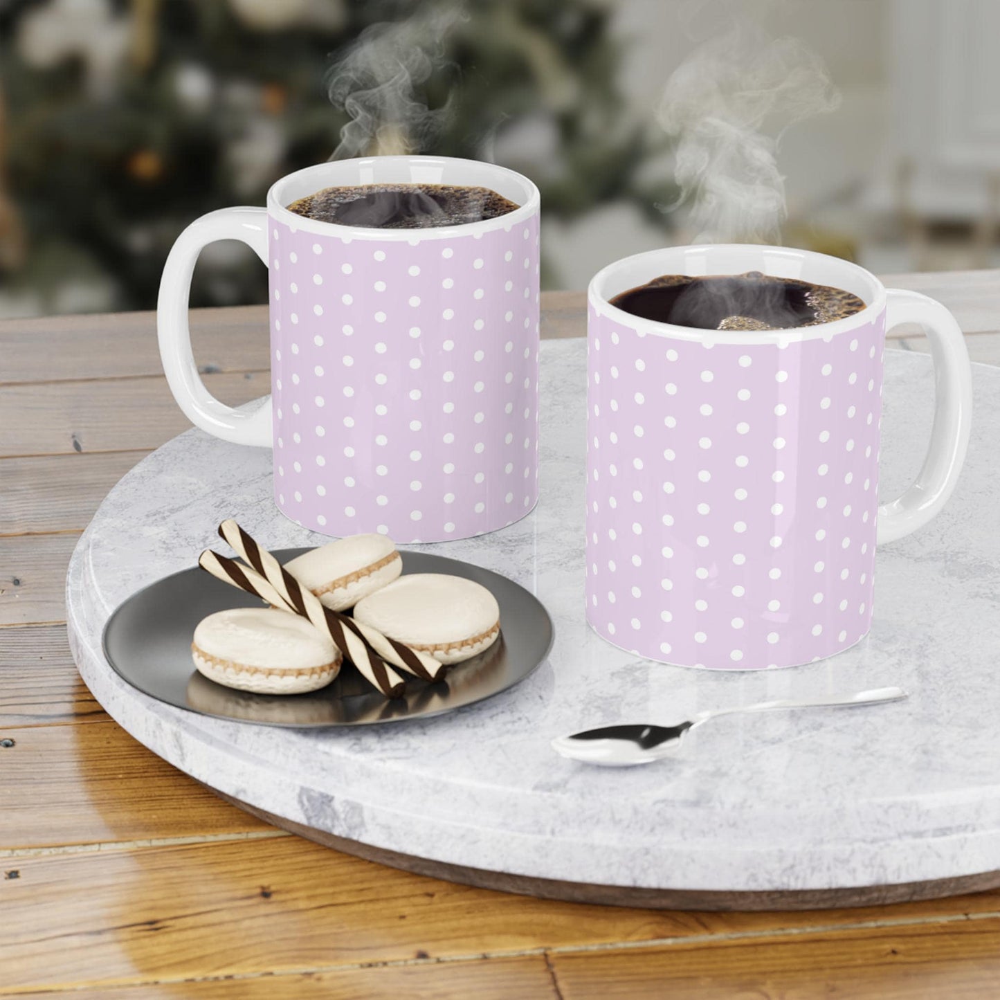 Lavender Polka Dot Mug | Ceramic Coffee Cup